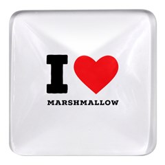 I Love Marshmallow  Square Glass Fridge Magnet (4 Pack) by ilovewhateva