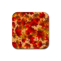 Wallpaper Background Autumn Fall Rubber Coaster (square) by Vaneshart