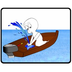 Spirit-boat-funny-comic-graphic Two Sides Fleece Blanket (medium) by 99art