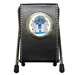Technology-clip-art-r2d2 Pen Holder Desk Clock by 99art