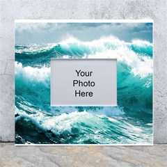 Ai Generated Waves Ocean Sea Tsunami Nautical Blue Sea White Wall Photo Frame 5  X 7 