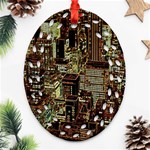 New York City Nyc Skyscrapers Ornament (Oval Filigree) Front