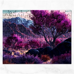 Landscape Painting Purple Tree Rectangular Jigsaw Puzzl by Ndabl3x