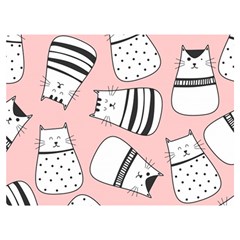 Cute Cats Cartoon Seamless-pattern Premium Plush Fleece Blanket (extra Small) by Vaneshart