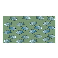 Fishes Pattern Background Theme Satin Shawl 45  X 80 