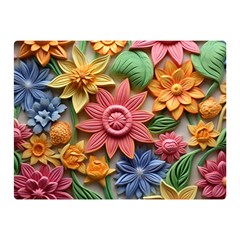 Flower Bloom Embossed Pattern Two Sides Premium Plush Fleece Blanket (mini)
