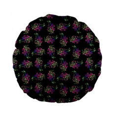 Midnight Noir Garden Chic Pattern Standard 15  Premium Flano Round Cushions by dflcprintsclothing