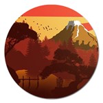 Japan Art Illustration Magnet 5  (Round) Front