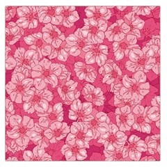 Cute Pink Sakura Flower Pattern Square Satin Scarf (36  X 36 ) by Cowasu