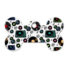 Records Vinyl Seamless Background Dog Tag Bone (one Side) by Bangk1t