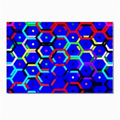 Blue Bee Hive Pattern Postcard 4 x 6  (pkg Of 10) by Amaryn4rt