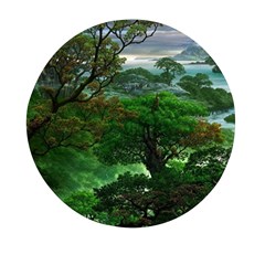 Jungle Forreast Landscape Nature Mini Round Pill Box by Ravend