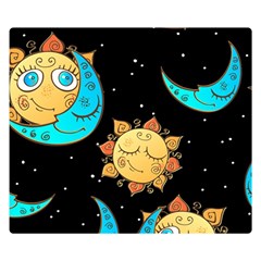 Seamless-pattern-with-sun-moon-children Two Sides Premium Plush Fleece Blanket (small)