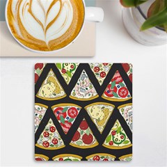 Vector-seamless-pattern-with-italian-pizza-top-view Uv Print Square Tile Coaster 