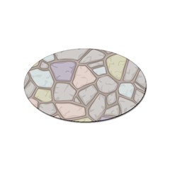 Cartoon-colored-stone-seamless-background-texture-pattern Sticker (oval)