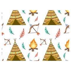 Cute-cartoon-native-american-seamless-pattern Two Sides Premium Plush Fleece Blanket (extra Small)