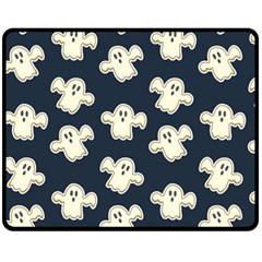 Hand-drawn-ghost-pattern Two Sides Fleece Blanket (medium) by uniart180623