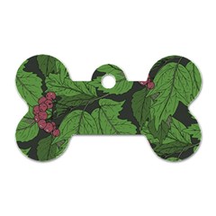 Seamless-pattern-with-hand-drawn-guelder-rose-branches Dog Tag Bone (one Side)