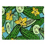 Seamless-pattern-with-cucumber-slice-flower-colorful-hand-drawn-background-with-vegetables-wallpaper Two Sides Premium Plush Fleece Blanket (Large) Blanket Back