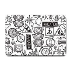Navigation-seamless-pattern Small Doormat by uniart180623