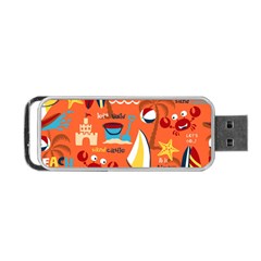 Seamless-pattern-vector-beach-holiday-theme-set Portable Usb Flash (two Sides) by uniart180623