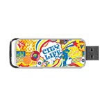 Colorful-city-life-horizontal-seamless-pattern-urban-city Portable USB Flash (Two Sides) Front