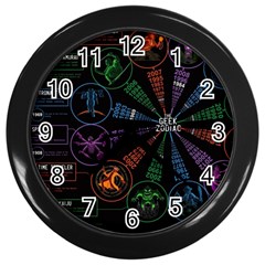 Zodiac Geek Wall Clock (black) by uniart180623