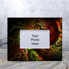 Green And Red Lights Wallpaper Fractal Digital Art Artwork White Tabletop Photo Frame 4 x6  by uniart180623