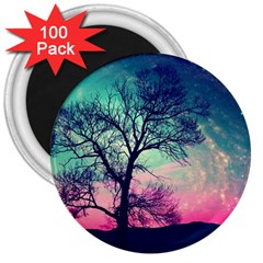 Tree Abstract Field Galaxy Night Nature 3  Magnets (100 Pack) by uniart180623