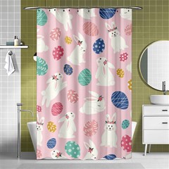 Cute Bunnies Easter Eggs Seamless Pattern Shower Curtain 48  X 72  (small)  by Simbadda