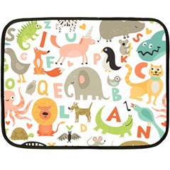 Children Alphabet Seamless Pattern Fleece Blanket (mini) by Simbadda