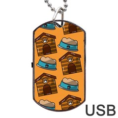 Pet House Bowl Food Seamless Pattern Dog Tag Usb Flash (two Sides)