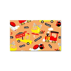 Seamless Pattern Cartoon With Transportation Vehicles Sticker Rectangular (10 Pack) by Simbadda
