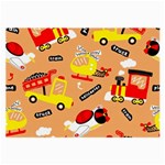 Seamless Pattern Cartoon With Transportation Vehicles Large Glasses Cloth (2 Sides) Front