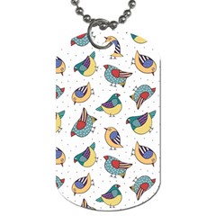 Seamless-pattern-with-hand-drawn-bird-black Dog Tag (two Sides) by Simbadda