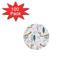 Pattern-sloth-woodland 1  Mini Buttons (100 Pack)  by Simbadda