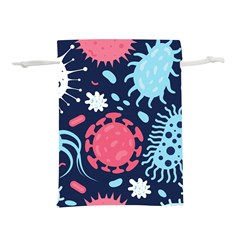 Seamless-pattern-microbes-virus-vector-illustration Lightweight Drawstring Pouch (s) by Simbadda
