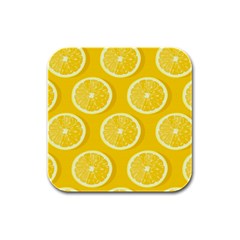 Lemon-fruits-slice-seamless-pattern Rubber Square Coaster (4 Pack) by Simbadda