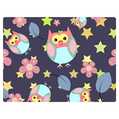 Owl-stars-pattern-background Two Sides Premium Plush Fleece Blanket (extra Small)