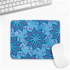 Flower Template Mandala Nature Blue Sketch Drawing Small Mousepad by Bangk1t