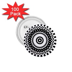 Circular Concentric Radial Symmetry Abstract 1 75  Buttons (100 Pack)  by pakminggu