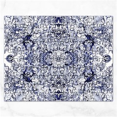 Blue Biro Arabesque Rectangular Jigsaw Puzzl by kaleidomarblingart