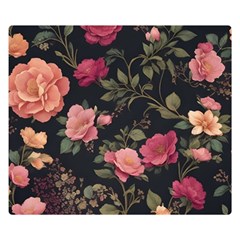 Flower Pattern Premium Plush Fleece Blanket (small) by Grandong