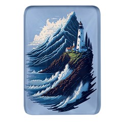 Lighthouse Sea Waves Rectangular Glass Fridge Magnet (4 Pack)