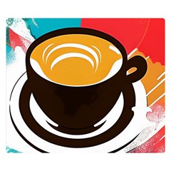 Coffee Tea Cappuccino Premium Plush Fleece Blanket (small) by uniart180623