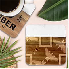 Box-abstract-frame-square Marble Wood Coaster (square) by Bedest