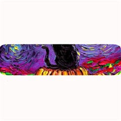 Halloween Art Starry Night Hallows Eve Black Cat Pumpkin Large Bar Mat by Sarkoni