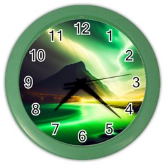 Aurora Lake Neon Colorful Color Wall Clock
