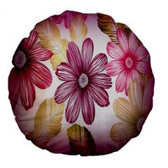 Print-roses Large 18  Premium Flano Round Cushions
