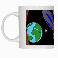 Girl Bed Space Planet Spaceship White Mug by Bedest
